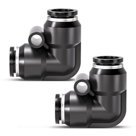 Innfeeltech 20 Pcs 6mm Black Elbow Push to Connect Pneumatic Fitting Quick Release Pneumatic Connectors