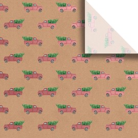 Jillson Roberts 20" x 30" Printed Christmas Gift Tissue, Red Pickup Truck (48 Folded Sheets)