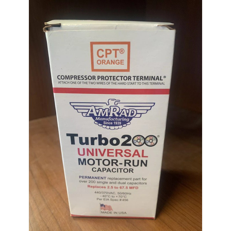 AmRad NEW Turbo 200 Motor Run Capacitor Amrad Universal 2.5-67.5