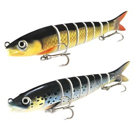 2Pcs Pike Lures, Pike Lures for Catfish, Fishing Tackle with Realistic Design, Ideal for Freshwater and Saltwater Fishing