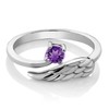 Gem Stone King Gemstone Birthstone Angel Wing Ring For Women