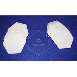 Mylar 4 Inch Hexagon (Side to Side Measurement) 51 Piece Set - Quilting/Sewing Templates