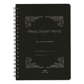 Life Notebook Free Diary B6 Black D1530