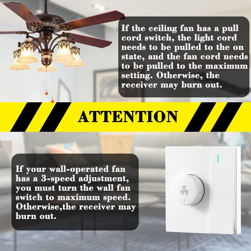 Ceiling Fan Remote Control Kit Replacement for Harbor Breeze Hunter