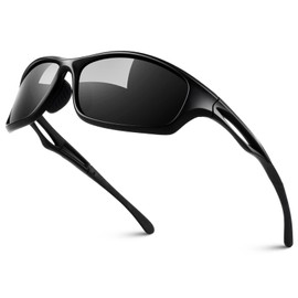 LINVO Polarized Sports Sunglasses For Men Driving Cycling Fishing TR90 Frame Sun Glasses 100% UV Protection with Zipper Case