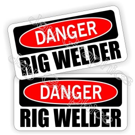 Unbranded/Generic Hard Hat Stickers | Danger RIG WELDER | Safety Helmet Decals Labels Rigger