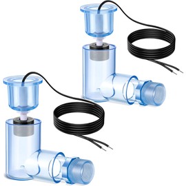 Feekoon 2 Pack SS2 Float Switch L Shape for Easy Installation, AC Float Switch with 3/4 Inch Adaptor and 6ft wire, Water Level Accessory for Air Conditioner with Condensate Overflow Detection