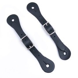 Namvo 2pcs Western Style Leather Spur Straps with Alloy Buckle for Equestrian Safety Gear