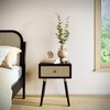 Bme Aurelia Solid Wood and Rattan Nightstand, Woven Cane End
