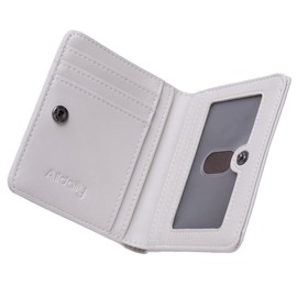 Alldaily Small RFID Wallet for Women Slim Compact Bifold Pocket Ladies Travel Mini Purse, White, Compact