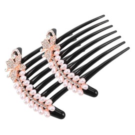 Healeved 2pcs Imitation Pearls Bridal Wedding Hair Comb Rhinestone Bridal Side Comb Headpiece Wedding Hair Accessories for Women and Girls Vintage