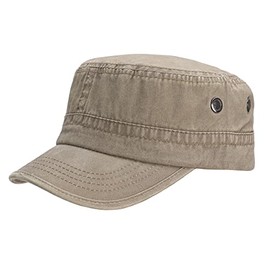 Leoodo Men’s, Women’s Military Army Style Cap Made Of Cotton, Adjustable Sun Cap for Hiking and Sports - khaki