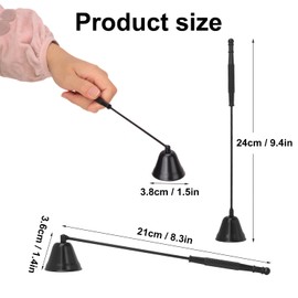 Biugaaufai 8 Pack Black Candle Snuffer Vintage, Premium Stainless Steel Wick Flame Extinguisher, 8.3 Inch Wick Snuffer with Long Handle, Elegant Design for Candles, Candle Accessory for Candle Lovers