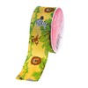 Homeford Jungle Animals Grosgrain Ribbon Wired Edge, 1-1/2-Inch, Yellow/Green