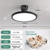 Slim Retractable Ceiling Fans with Lights and Remote Control, 48