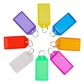 ZEFAN 48Pcs Key Tags with Labels, Key Fobs with Labels, Key Labels Tags, Key Rings with Tags for Keys, Luggage and Pets (8 Colours)