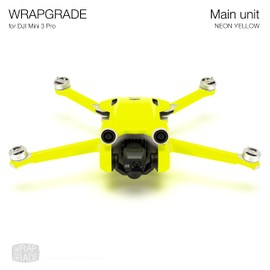 WRAPGRADE Skin Stickers Compatible with DJI Mini 3 Pro | Main Unit (NEON Yellow)