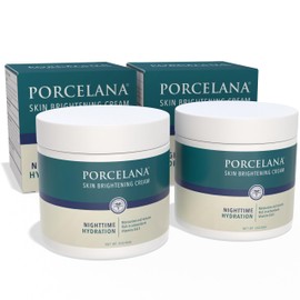 Porcelana Nighttime Hydration Cream Updated Formula - Fades Dark Spots & Evens Skin Tone - For Sun or Age Spots, Acne Scarring, Melasma & Other Discoloration - Moisturizer w/Vitamins & Antioxidants
