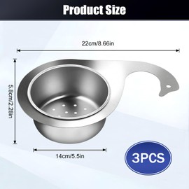 Stainless Steel Swan Shape Strainer Basket for Sink, Pack of 3 Multi-Functional Drain Basket, Corner Strainer Basket for Sink, Stainless Steel Sink Strainer Basket for Filtering Kitchen Waste (Silver)