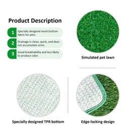 Artificial Grass for Dogs, 46×71cm Dog Grass Pee Dog Toilet Tray Training Pads Dogs Washable Puppy Lawn Urinal Pad for Indoor and Outdoor