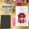 Red Christmas Press on Nails Medium Square Fake Nails with