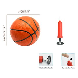 Coriver 6 Pack Small Basketballs for Kids, Soft 5.5" Rubber Mini Inflatable Basketball Set with Pump, Small Pool Basketballs Beach Ball for Teenagers, Sports Game for Indoor and Outdoor Play