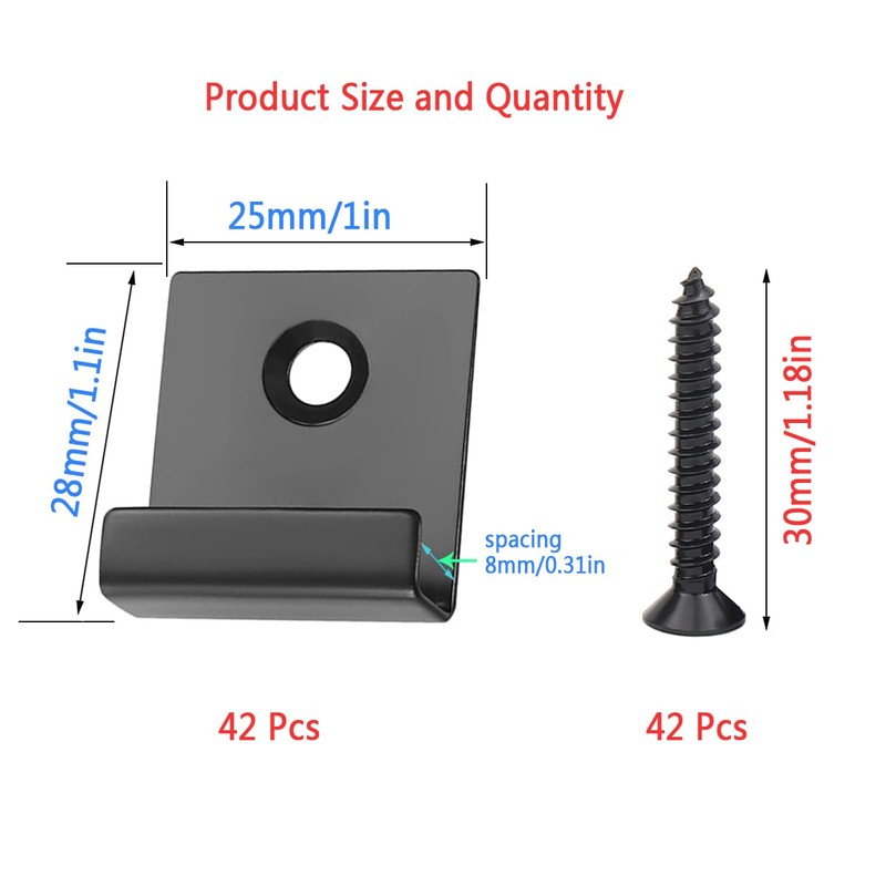84 Pcs Composite Decking Clips with Screws Kit,Decking Fixings Starter