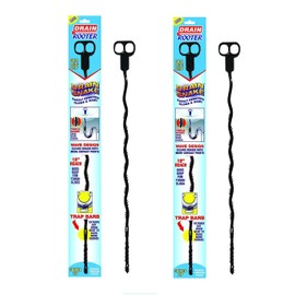 (2) Twin Pack Roto Rooter Plumbing Drain Snake Hair Clog Remover Flexible Plastic Hand Plumbers Tool Sink Shower Auger Pipe Cleaner Plunger Opener