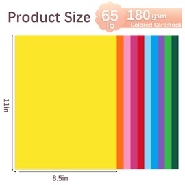 Ftumertly Colored Cardstock 40 Pack, Mixed 10 Assorted Colors 180gsm/65lb Card Stock Paper 8.5 x 11 Card Stock Colored, Colorful Cardstock Paper for Crafting, Christmas DIY Card Making, Scrapbooking