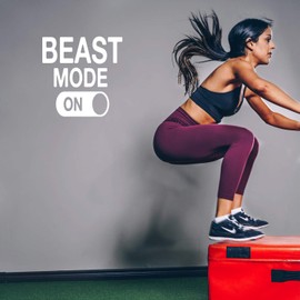Beast Mode Motivational Gym Wall Art Decal Quote - 22" x 22" Decoration Vinyl Sticker (White)