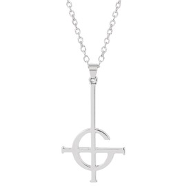 GAUEIOUR Ghost Cross Personality Necklace, Rock Band Matching Pendant Necklace, European and American Fashion Punk Style Necklace