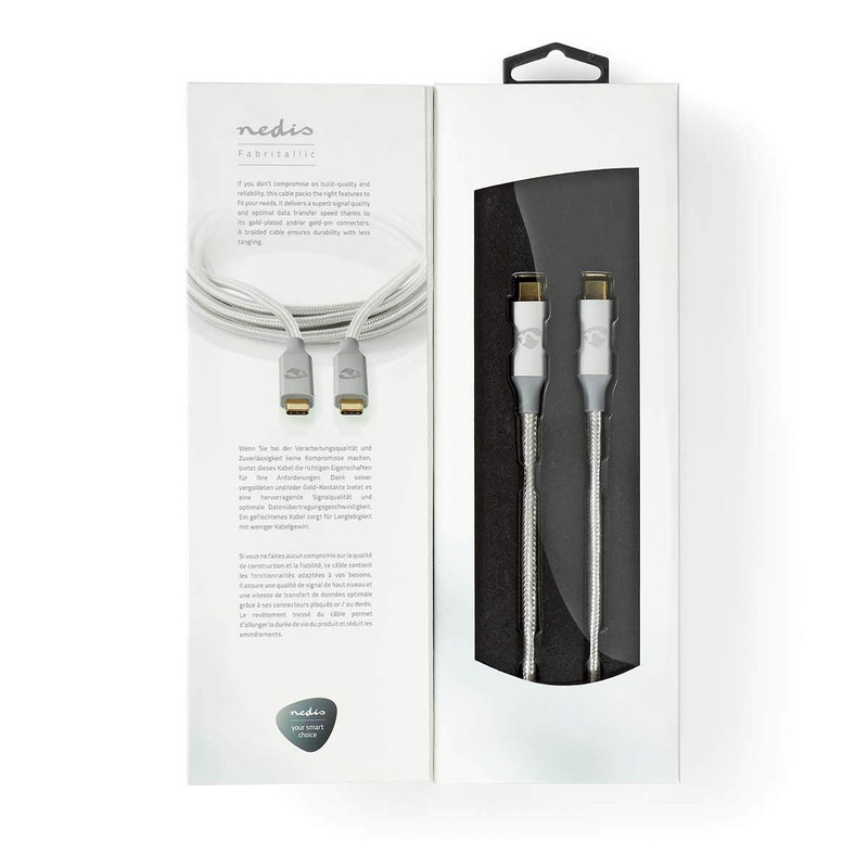Nedis CCTB64020AL20 câble USB 2 m USB4 Gen 2x2 USB