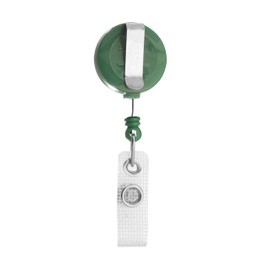 Karteo® ID Card Yo-Yo Oval Green with Badge Clip with Sticker and Roll Mechanism Fabric Reinforced for ID Card Holder Card Holder Card Holder Made of Plastic