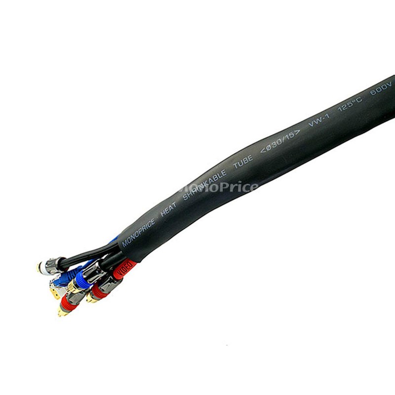 Heat shrink tubing, 15mm width, 100ft/roll - Black