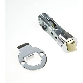 Romak 74009 Drive in Tubular Latch & Round Strike Plate Pack of 20, 60 mm Latch Length, Chrome Plated