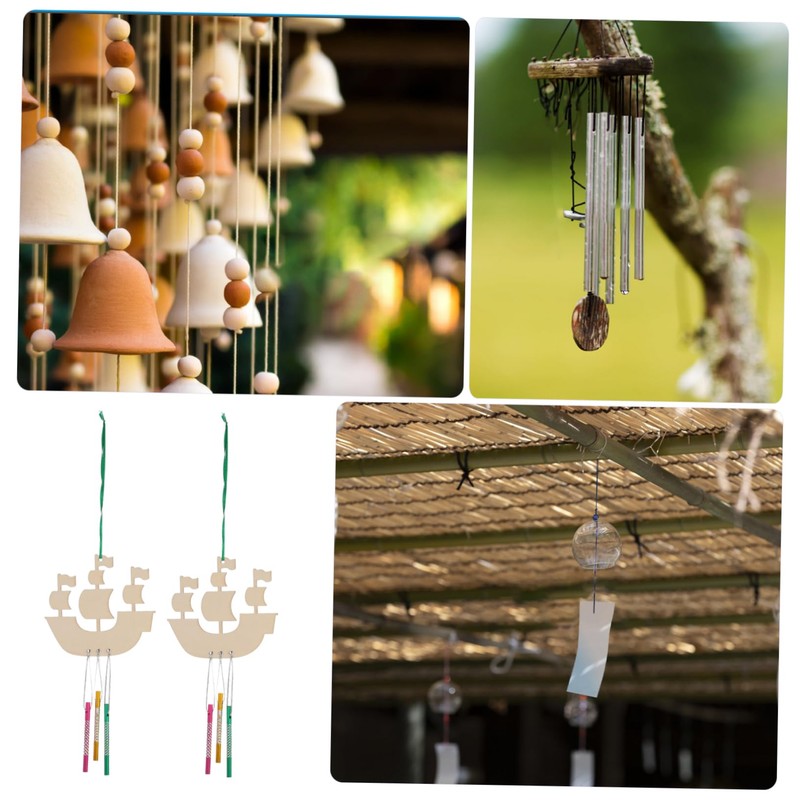 Gatuida 1 Set DIY Sailboat Wind Chime Craft Kit for