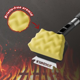Grill Brush Replacement Head - Bristle Aramid Fiber Fabric Cleaning Head, Heat-Resistant Cleaning Pad for Cast Iron or Stainless Steel Grates, Barbecue Cleaner Head (Replaceable Head Aramid Fiber)