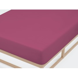Traumhaft Schlafen Castell Designer Bedding, 0077113 Jersey Stretch Fitted Sheet (Mattress Height Max. 22 cm) 1 x 90 x 190 cm - 100 x 200 cm, Blackberry
