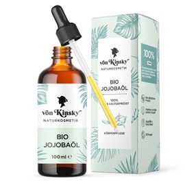 Organic Jojoba Oil Pure - Hair Face Oil Body Beard - 100 ml - Skincare Beard Hair Oil - Made in Germany von Kinsky