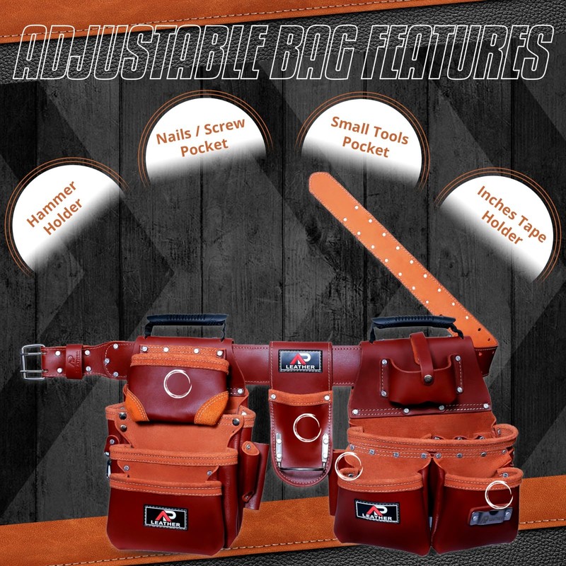 Ap Leather Pro-28 100% Real Leather Tool Pouch Multipurpose 28