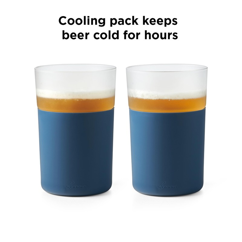 Rabbit Freezable Beer Glasses, Set of 2 Chilling Beer Glasses
