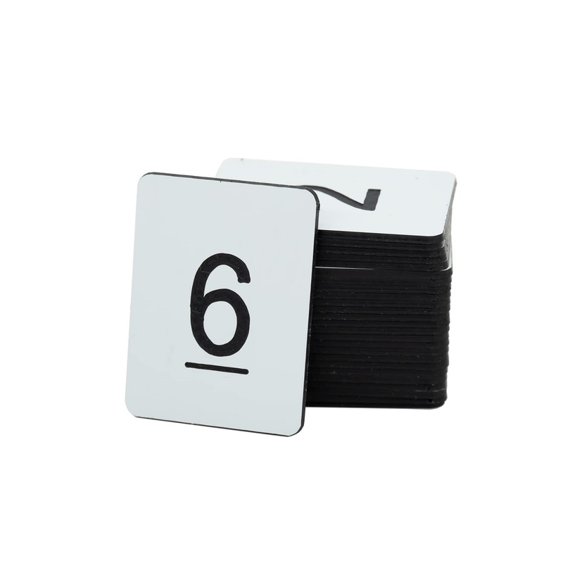 White Plastic Rectangular Number Plates 0-50