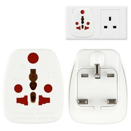 Type G Adapter for Travel, US to UK Plug Adapter, 2 Pack Type G Plug Adapter, Ireland Plug Adapter, UK Adapters for Travel, for Scotland British London England Hong Kong Irish Ireland, White