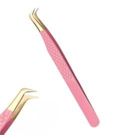Fiber Tips Volume Lash Tweezers for Professional Eyelash Tweezers Lash Tweezers for Eyelash Extension L Shape Volume Tweezers for Eyelash Extension False Lash