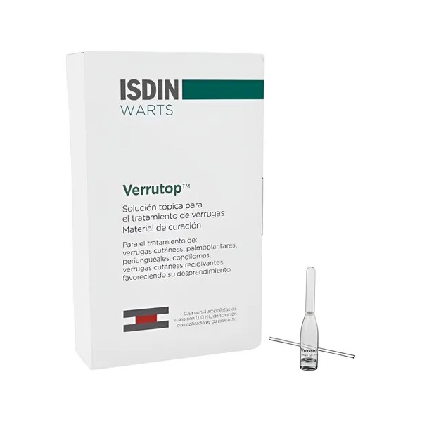 Isdin Verrutop Solucion Topica Verrugas Con 4 Ampolletas Sin Fragancia