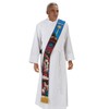 Stained Glass Christmas Nativity Deacon Stole, 110 Inch Beige