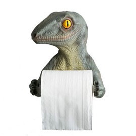 Banllis Dinosaur Toilet Paper Holder Wall Mount, Bathroom and Bedroom Decor Towel Holder, Dino Holding Roll of Toilet Tissue - 6.5 Inch Plastic Spring No Drilling