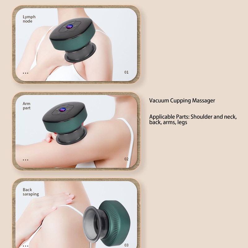 Electric Cupping Massager Machine Smart Heating 6 Levels Suction Rechargeable