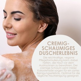 Jean & Len Cream Oil Shower Cocoa Butter Macadamia, pH Skin Deal, Rich Shower Experience, with Valuable Cocoa Butter Extract and Macadamia Nut Oil, Vegan Shower Gel, Parabens & Silicones, 250 ml