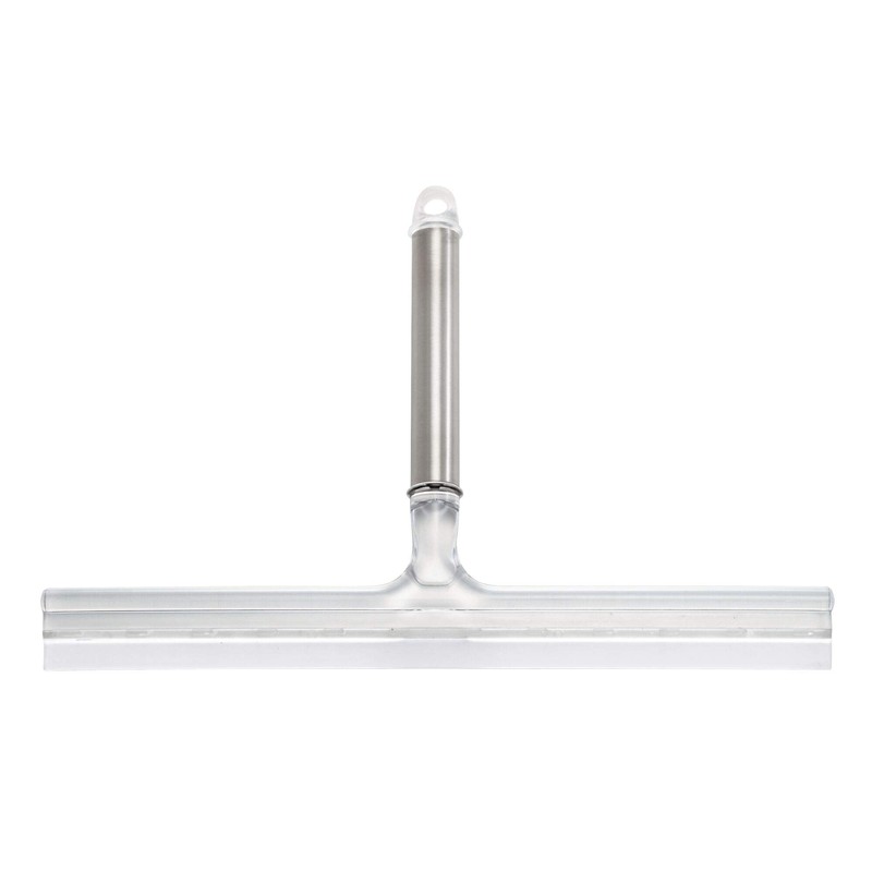 iDesign Forma Brushed Stainless Steel Squeegee with Suction Storage Hook